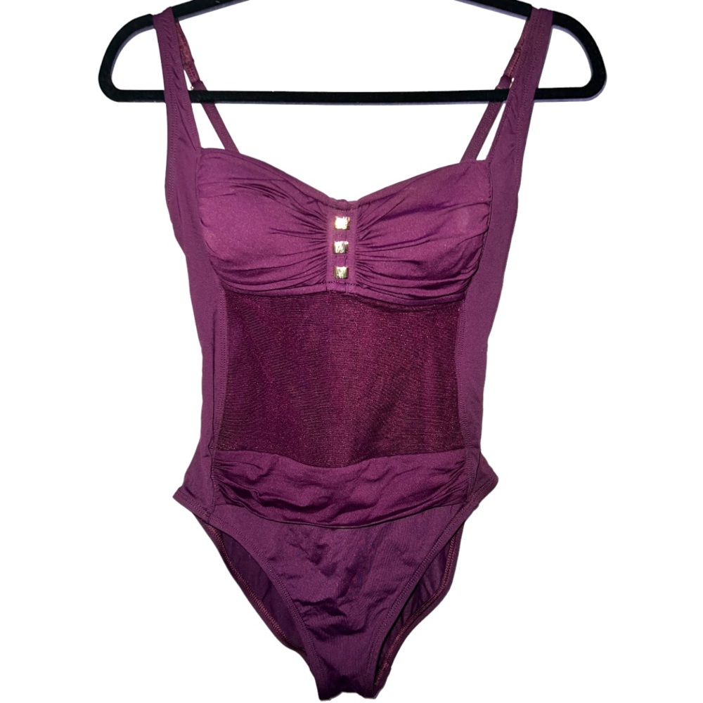 ✨HP✨ LA BLANCA BY ROD BEATTIE; PURPLE ONE PIECE SWIMSUIT - Picture 2 of 11